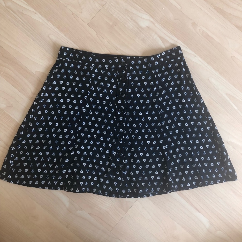 90s y2k brandi Melville style button front mini skirt flare ditzy